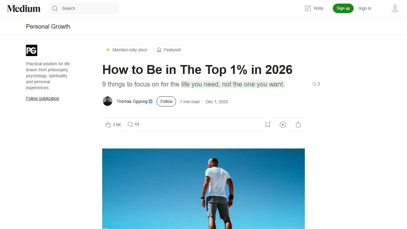 How to Be in The Top 1% in 2026. 9 things to focus on for the life you… | by Thomas Oppong | Personal Growth | Dec, 2025 | Medium